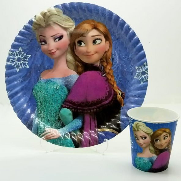 Frozen (Karlar Ülkesi) Temalı Tabak Bardak Seti - 8 Kişilik