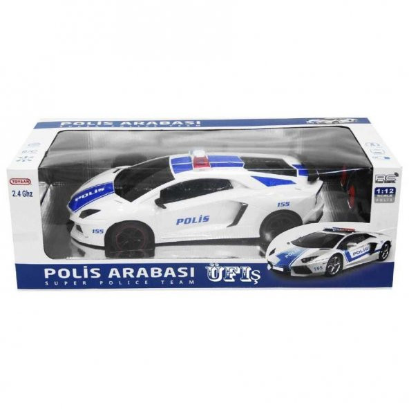 DZC KUZENLER AVM TOYSAN UZAKTAN KUMANDALI POLİS ARABASI FULL FONKSİYON ŞARJLI 32 CM 1:12 ÖLÇEK DEV OYUNCAK - 2