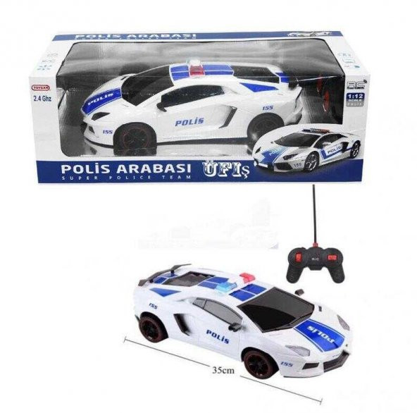 DZC KUZENLER AVM TOYSAN UZAKTAN KUMANDALI POLİS ARABASI FULL FONKSİYON ŞARJLI 32 CM 1:12 ÖLÇEK DEV OYUNCAK - 3