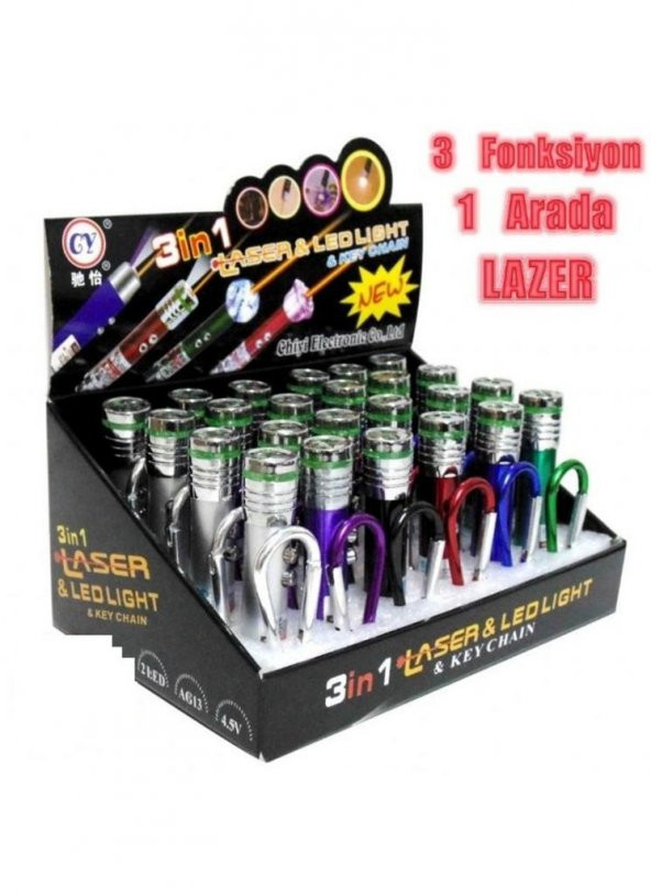 3 Fonksiyonlu Kırmızı Led Lazer – Beyaz Işıldak Anahtarlık KEDİ OYUNCAĞI - 5
