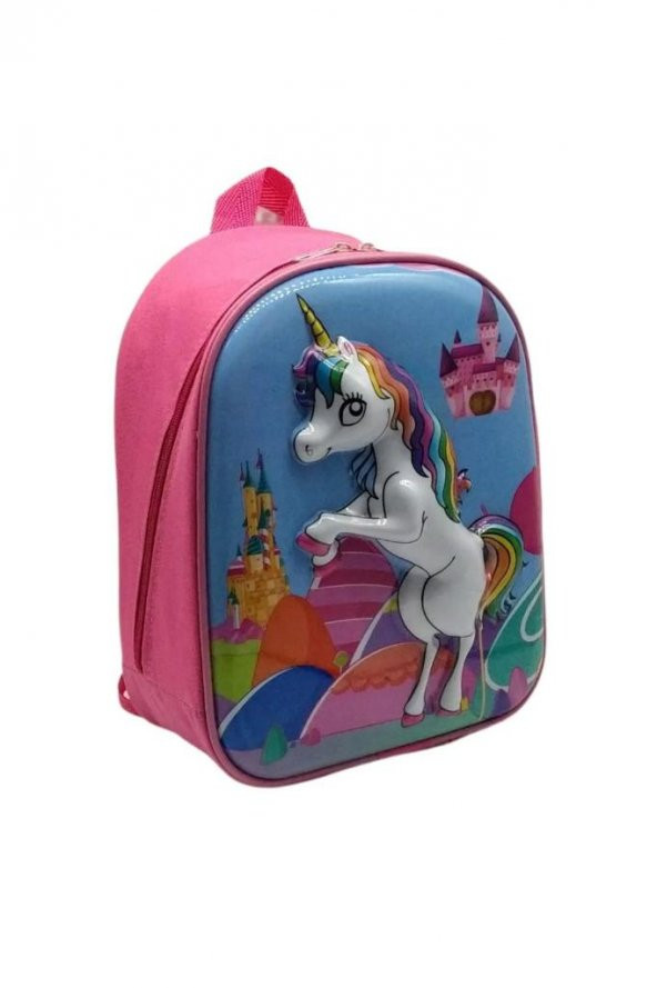 kreş & Anaokulu Çocuk Sırt Çantası pony at unıcorn Karakter 3-6 Yaş 5d Kabartmalı Okul Çantası 30CM - 2