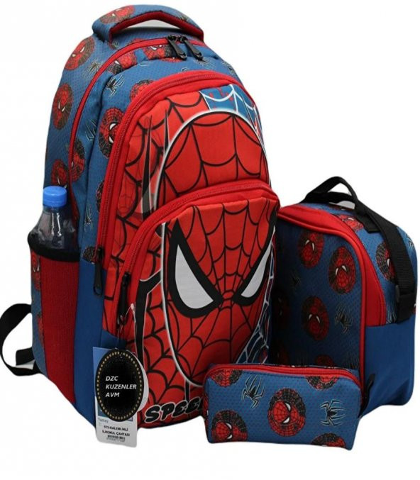 DZC KUZENLER AVM SPDERMAN İLK OKUL ÇANTA DAYANIKLI ORTOPEDİK ÖĞRENCİ ÇOCUK SIRT ÇANTASI ÖRÜMCEK LACİ - 4