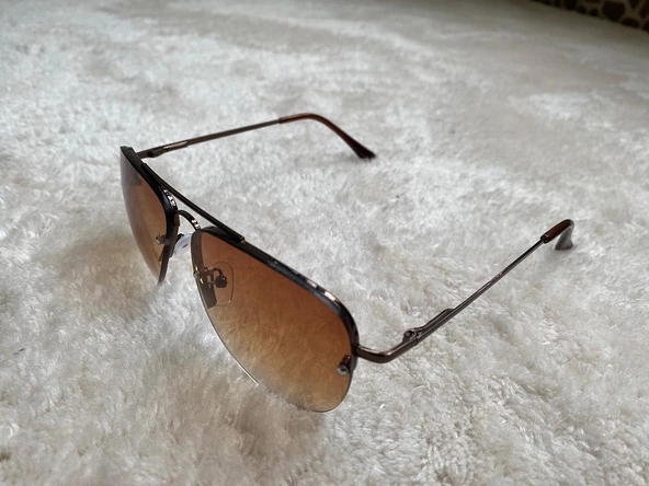 Siyah Unisex  Yarım Çerçeveli Metal  Güneş Gözlüğü - 4