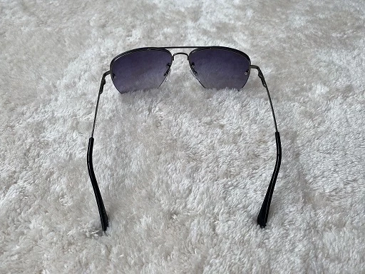 Siyah Unisex  Yarım Çerçeveli Metal  Güneş Gözlüğü - 12
