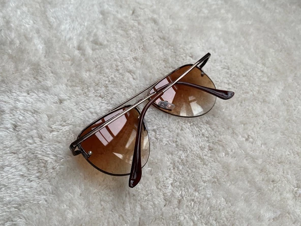 Siyah Unisex  Yarım Çerçeveli Metal  Güneş Gözlüğü - 6