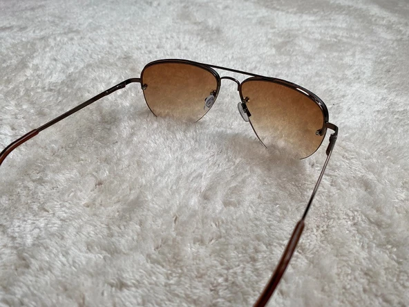 Siyah Unisex  Yarım Çerçeveli Metal  Güneş Gözlüğü - 5