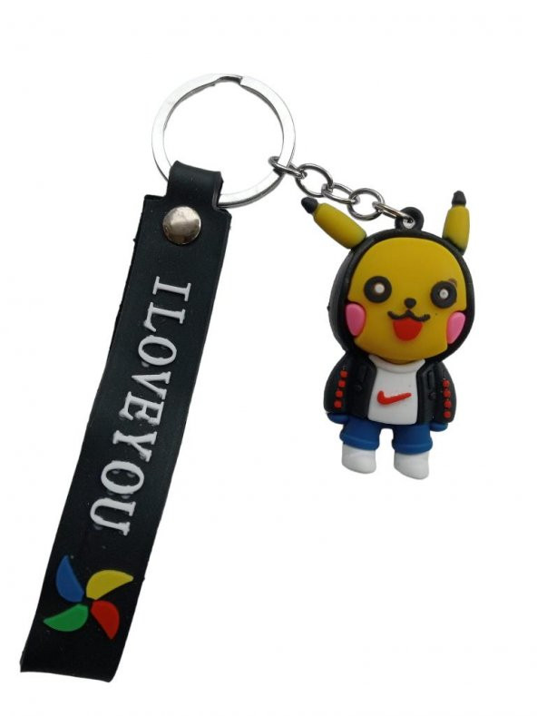 DZC KUZENLER AVM PİKACHU Karikatür Anime Figür PVC Bebek Anahtarlık Çanta Anahtarlık Süsü - 4