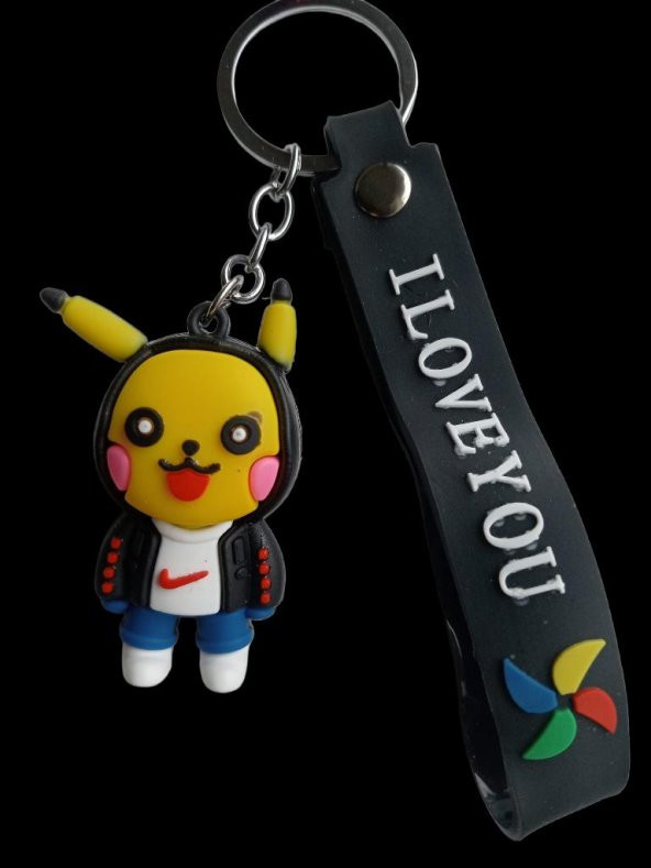 DZC KUZENLER AVM PİKACHU Karikatür Anime Figür PVC Bebek Anahtarlık Çanta Anahtarlık Süsü - 5