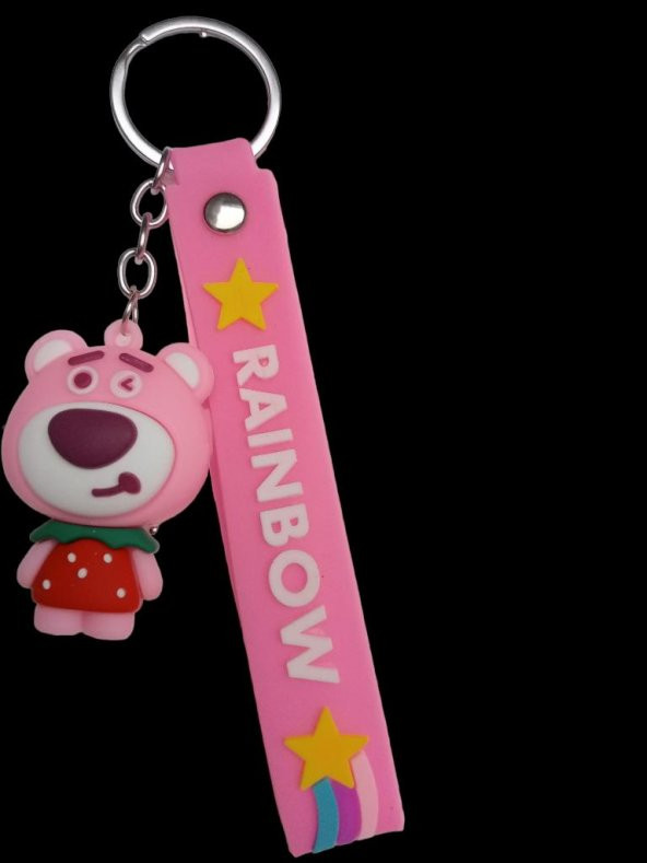 DZC KUZENLER AVM AYICIK ÇİLEK Karikatür Anime Figür PVC Bebek Anahtarlık Çanta Anahtarlık Süsü - 2