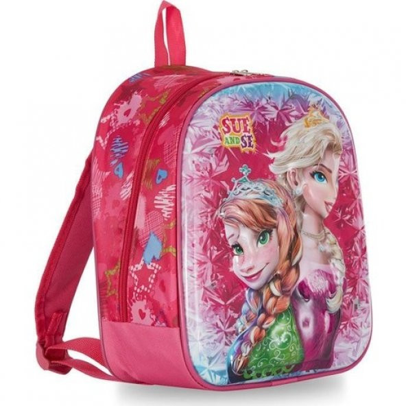 kreş & Anaokulu Çocuk Sırt okul Çantası elsa frozen (2 li) 3-6 Yaş 5d Kabartmalı 33CM kırmızı - 2