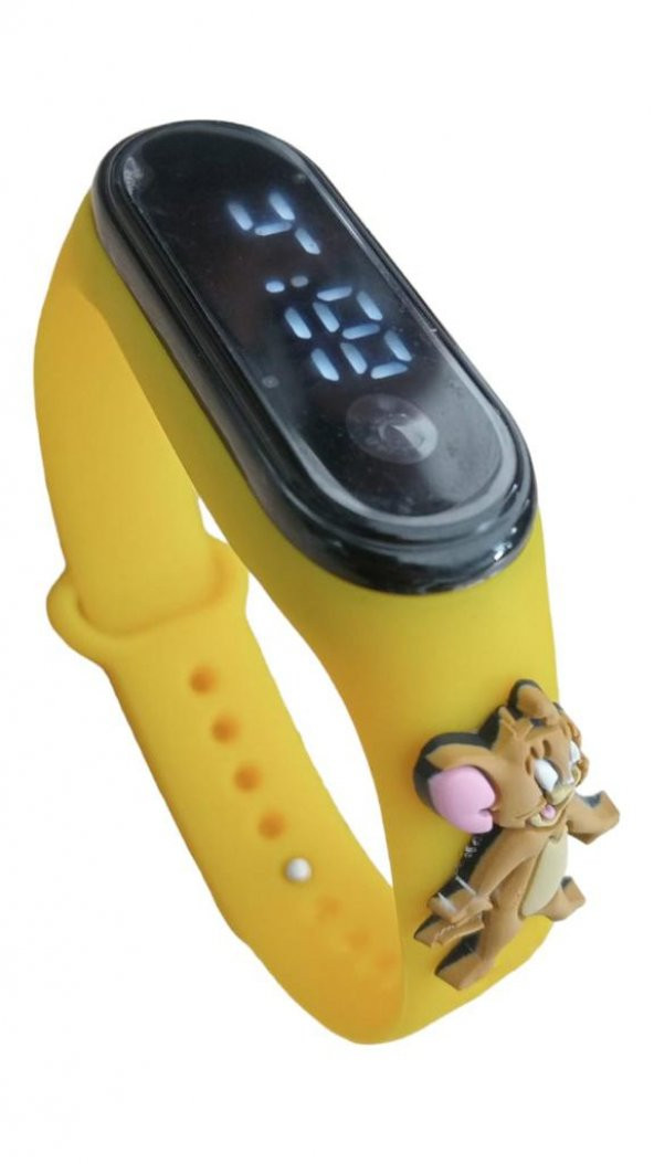tom ve jerry Led Dokunmatik Ekranlı Dijital Çocuk Ve Genç Kol Saati sarı (AKILLI DEĞİLLER) - 4