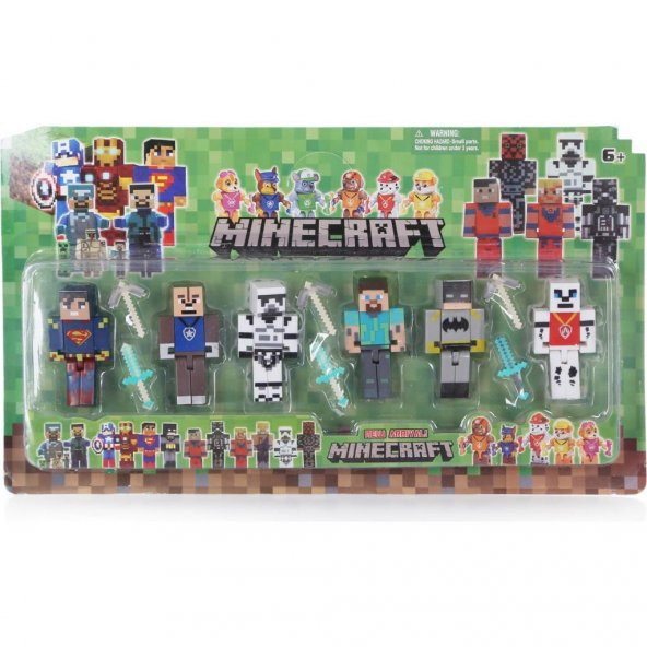 DZC KUZENLER AVM MİNECRAFT 6 LI FİGÜR BATMEN KAPTAN KARAKTER OYUNCAKLAR - Resim 2