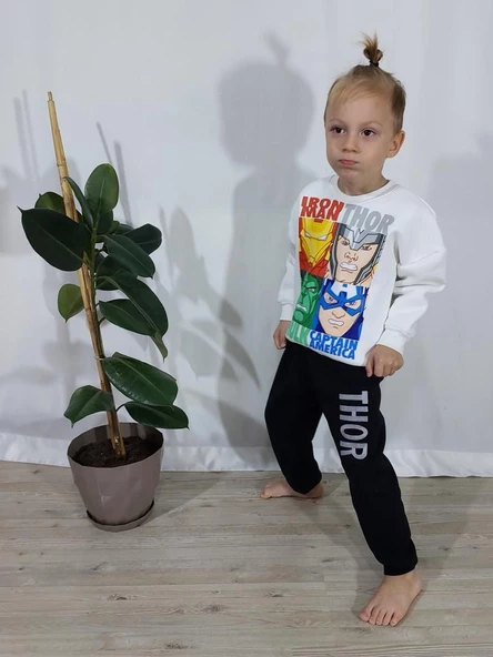 ERKEK ÇOCUK MARVEL MODELLİ 3 İP ŞARDONLU EŞOFMAN TAKIMI - 3