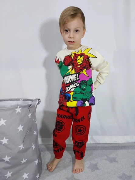 ERKEK ÇOCUK MARVEL MODELLİ 3 İP ŞARDONLU EŞOFMAN TAKIMI - 2