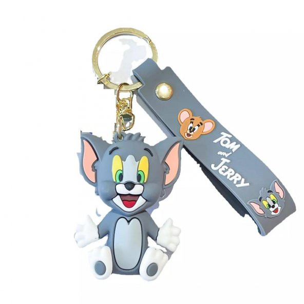 DZC KUZENLER AVM Tom ve Jerry Karikatür Anime Figür PVC Bebek Anahtarlık Çanta Anahtarlık Süsü