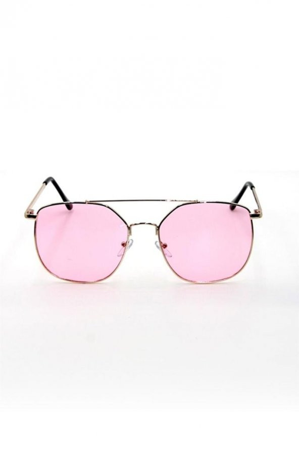 DZC KUZENLER AVM PEMBE GÖZLÜK UV400 GÜNEŞ GÖZLÜĞÜ CAM SARI METAL - 2