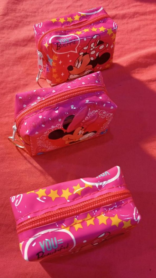 DZC KUZENLER AVM MİKİ MAUSE MICKEY BOZUK PARA CÜZDANI 3 LÜ SET KIZ ÇOCUK - 2