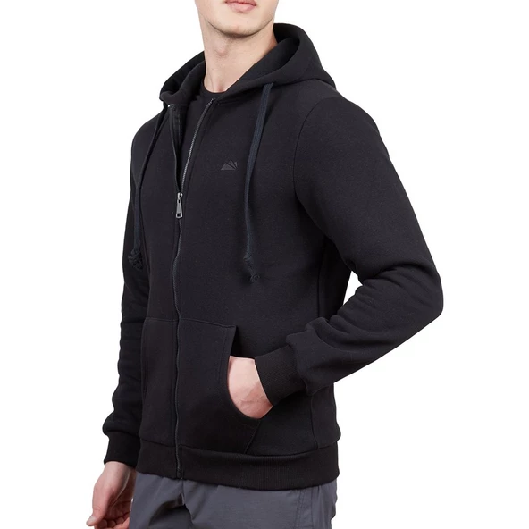 Alpinist Covert Tam Fermuarlı Erkek Sweatshirt Siyah (600501) - 2