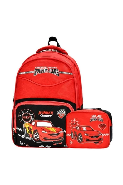 DZC KUZENLER AVM ARABALI SPEEDY CARS İLK OKUL ÇANTA DAYANIKLI ORTOPEDİK ÖĞRENCİ ÇOCUK SIRT ÇANTASI - 4