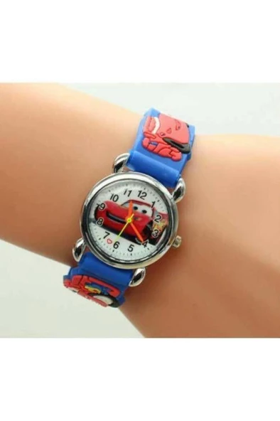 DZC KUZENLER AVM Cars-arabalar Figürlü, 3d Kabartmalı, Silikon Kayışlı Çocuk Kol Saati - 5