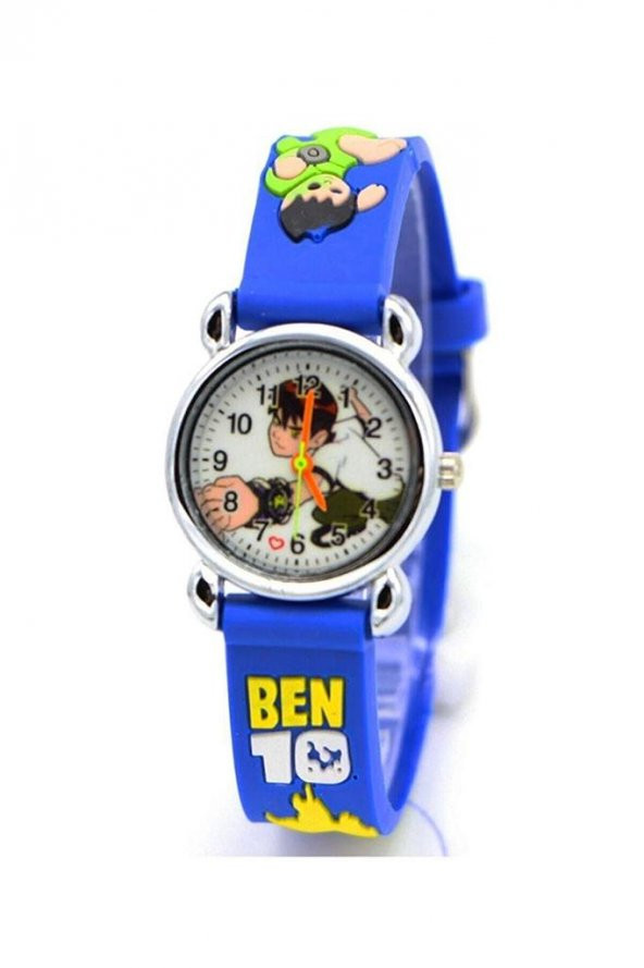 DZC KUZENLER AVM BEN 10 DESENLİ SAAT ÇOCUK KOL SAATİ SİLİKON KORDON ANALOG - 2