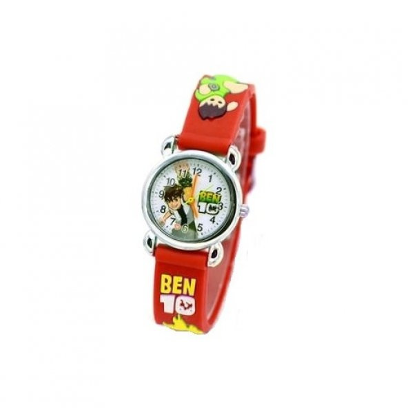 DZC KUZENLER AVM BEN 10 DESENLİ SAAT ÇOCUK KOL SAATİ SİLİKON KORDON ANALOG - 9