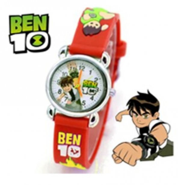 DZC KUZENLER AVM BEN 10 DESENLİ SAAT ÇOCUK KOL SAATİ SİLİKON KORDON ANALOG - 10