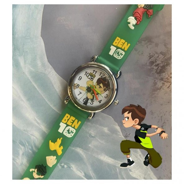 DZC KUZENLER AVM BEN 10 DESENLİ SAAT ÇOCUK KOL SAATİ SİLİKON KORDON ANALOG - 12