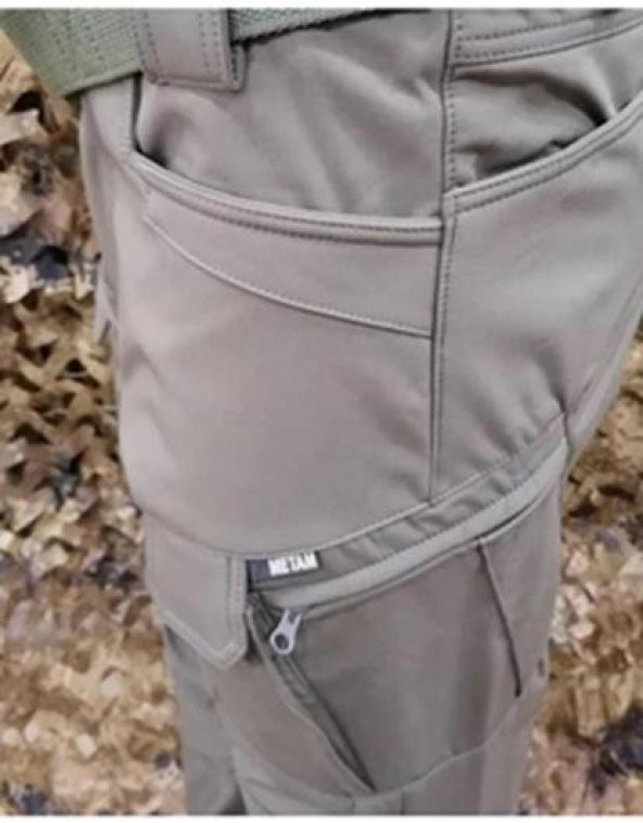 Metam Kışlık Pantolon Taktik Outdoor Softshell Haki - 2