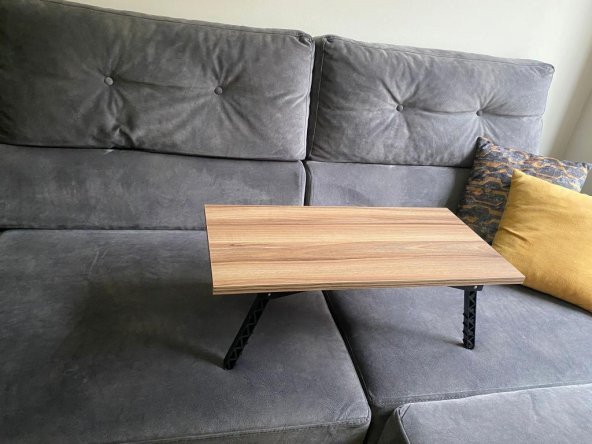 DZC KUZENLER AVM MDF SUYA DAYANIKLI 68X35 KAHVALTI YATAK LAPTOP MASASI DER ÇALIŞMA SEHPA AYAKLARI KATLANIR - 3