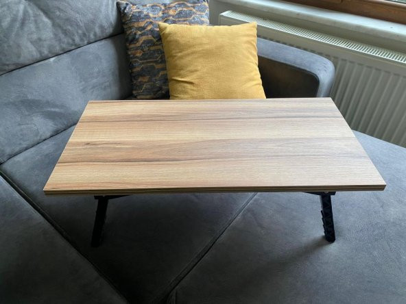 DZC KUZENLER AVM MDF SUYA DAYANIKLI 68X35 KAHVALTI YATAK LAPTOP MASASI DER ÇALIŞMA SEHPA AYAKLARI KATLANIR - 4