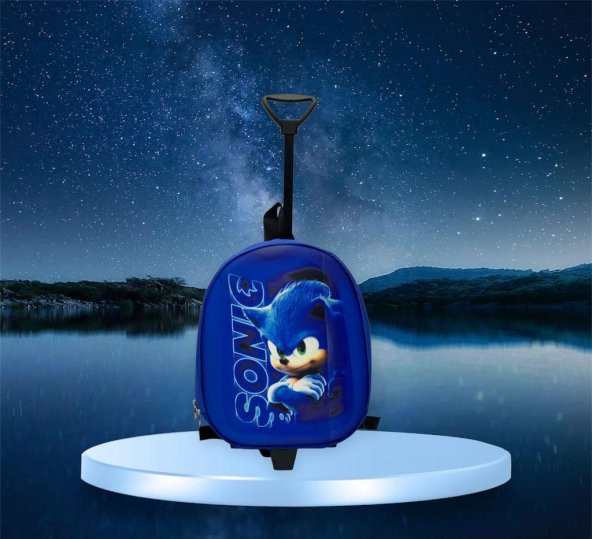 DZC KUZENLER AVM SONIC Anaokulu Kreş Çocuk Valiz Sırt Çantası Çekçekli SONIK TEKERLEKLİ - 2
