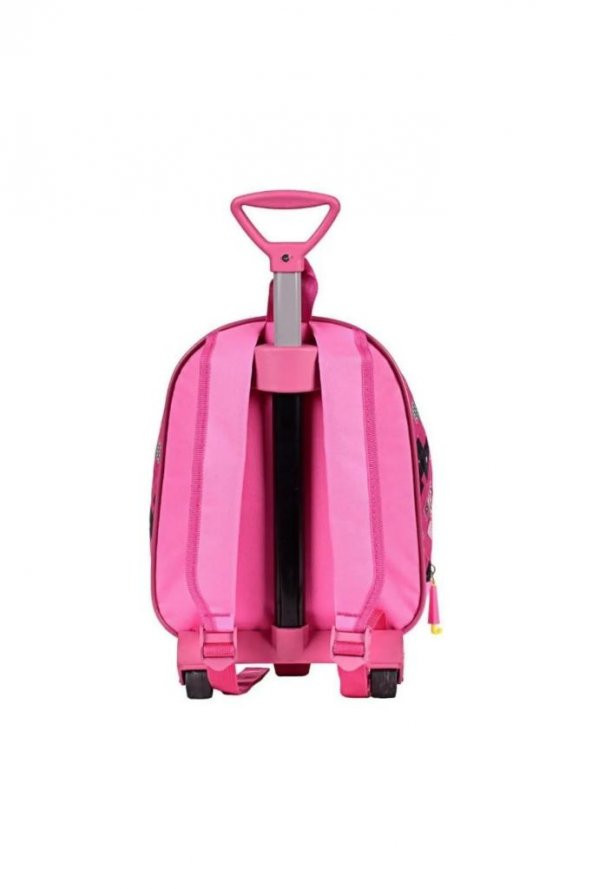 Çekçekli Tekerlekli Anaokulu & kreş Çantası miki model pembe valiz sırt çanta - 2