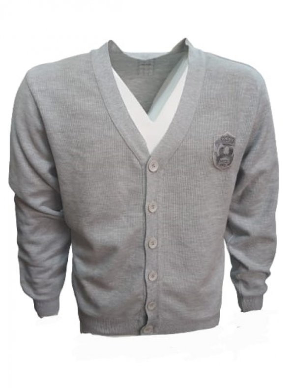 Mcl 14278 Erkek Basic Önü Düğmeli Hırka - Gri