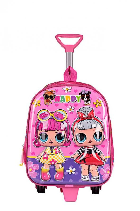 Anaokulu KREŞ Çocuk Valiz Sırt Çantası Çekçekli tekerlekli lol bebek Kız ürün görseli