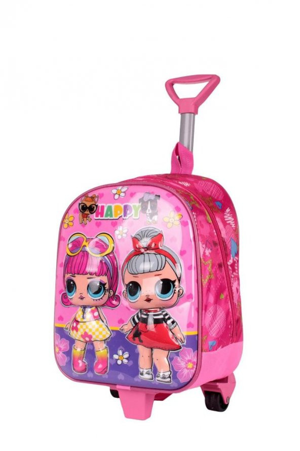 Anaokulu KREŞ Çocuk Valiz Sırt Çantası Çekçekli tekerlekli lol bebek Kız - Resim 2