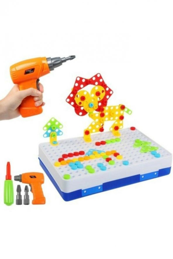 DZC KUZENLER AVM 3d Eğitici Matkap Hayvanlar Ve Geometrik Şekiller Seti 340 Parça - 2