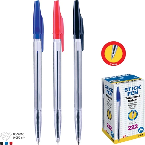 DZC KUZENLER AVM Ark Stıckpen 22225 Tükenmez Kalem 50'li MAVİ Ark - Resim 2
