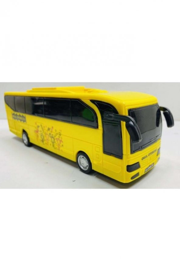 Sürtmeli Okul Otobüsü Sarı 24 Cm Oyuncak Araba - 3