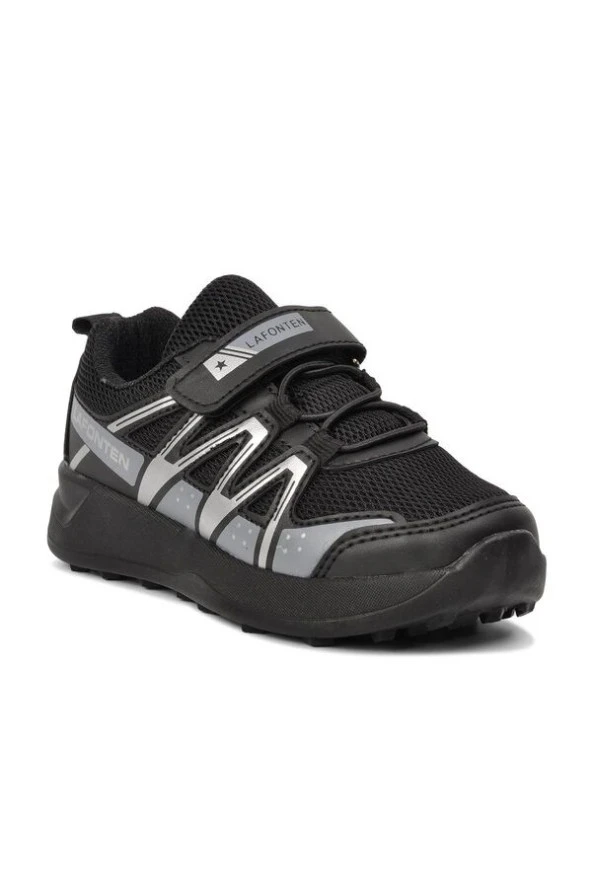 Lafonten Siyah Füme Erkek Çocuk Cırt Cırtlı Spor Ayakkabı