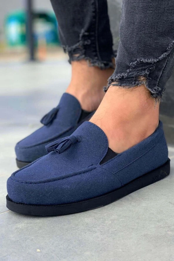 Pabucmarketi Erkek  Loafer Erkek Ayakkabı Mavi