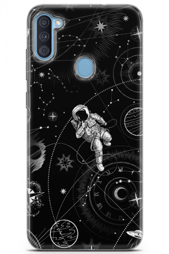 Samsung Galaxy A11 Uyumlu Kılıf Opus 13 Astronaut on The Moon  Case Kapak Spring