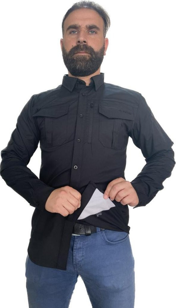 Metam Taktik RIBSTOP Kumaş Taktik Gömlek  Outdoor Siyah - 6