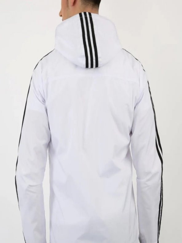 Adidas Erkek The Run Kapüşonlu Yağmurluk A 00897 - Beyaz - S - 2