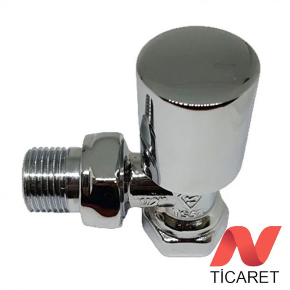 KAS 1/2" Krom Köşe Radyatör/Havlupan  Vanası - 2