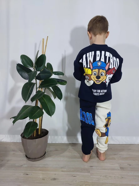 ERKEK ÇOCUK PAW PETROL BİSİKLET YAKA 3 İPLİK EŞOFMAN TAKIMI - 2