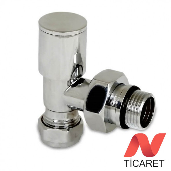KAS 1/2" Krom Köşe Radyatör/Havlupan Vana 16X2 Px-B - 2