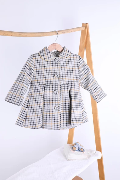 Babyhola Kız Bebek Çocuk Astarlı Ekose Kaban Kışlık 13466 - 8