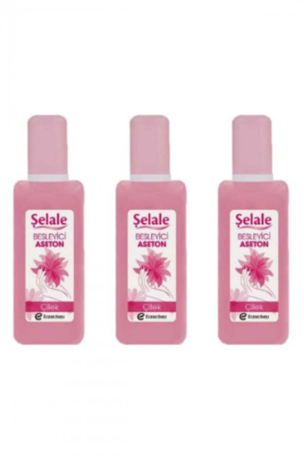 ŞELALE BESLEYİCİ ASETON ÇİLEK ÖZLÜ 120 ML (3 ADET)