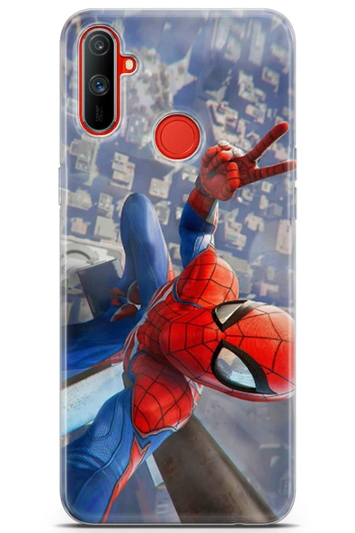 Realme C3 Uyumlu Kılıf Opus 21 Spiderman Tablo Darbe Önleyici Kapak Sunset